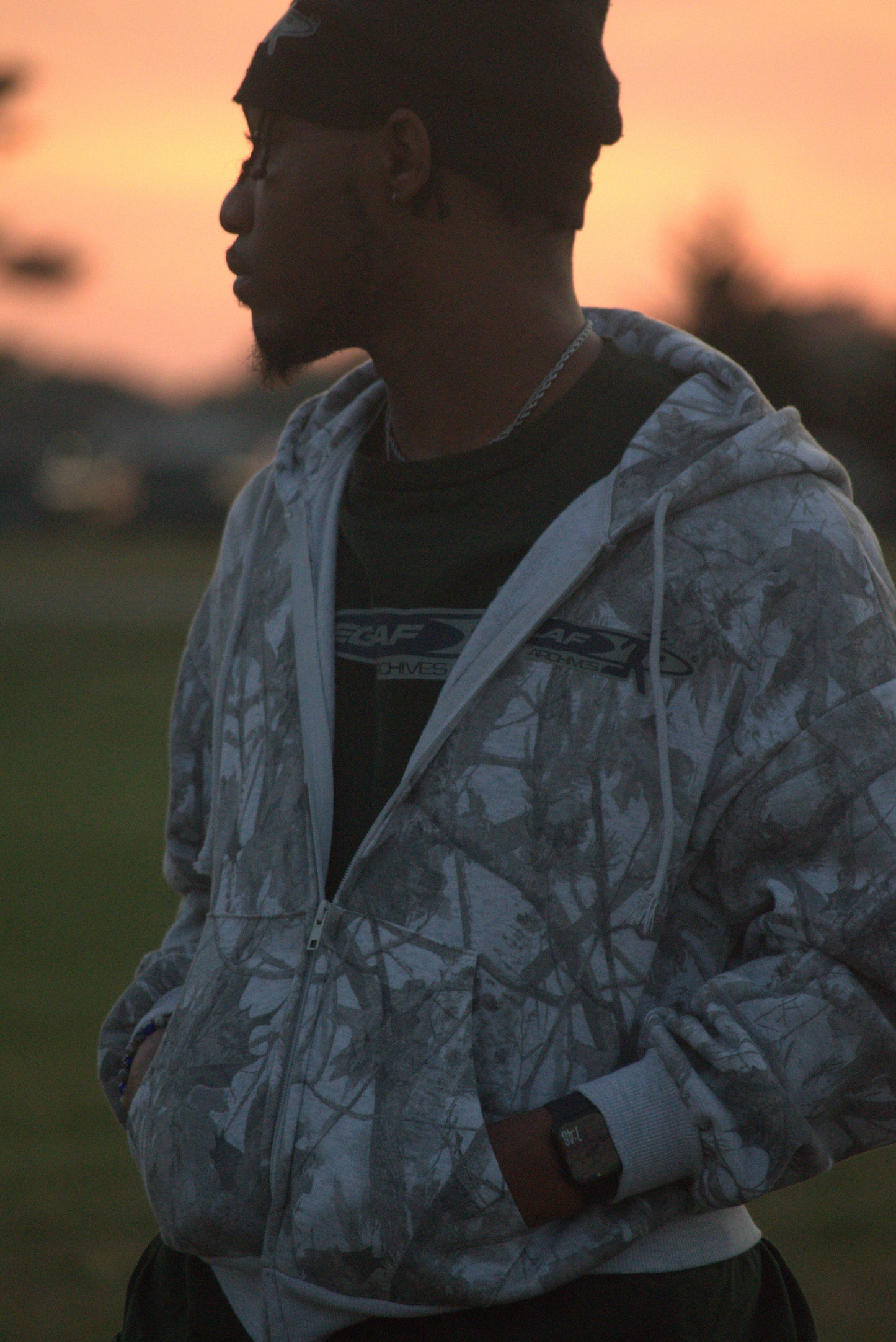 1 OF 1 EGLAF WHITE CAMO ZIP-UP